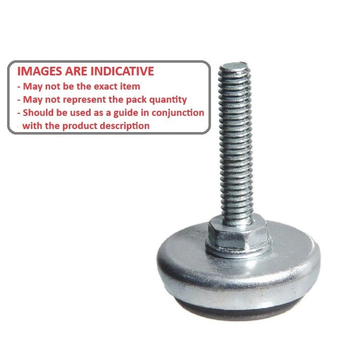 1072839 | MLM-064C-038-C-LDRP --- Levelling Studded Mounts - 1/4-20 UNC - 6.35mm - 38.1x12.7 mm Light Duty - Zinc Plated Steel Mount