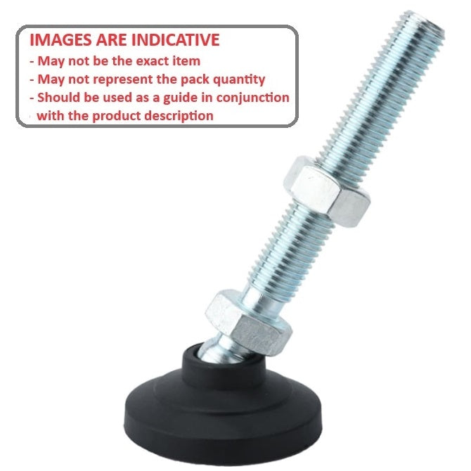 1123810 | MLM-200M-200-NYCZ --- Levelling Studded Mounts - M20 - 20x2.5mm - 60x36 mm Light Duty - Steel Mount