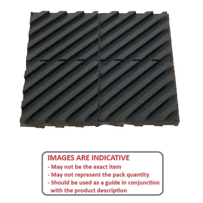 1218370 | MNP-609-R --- Neoprene Pads Mounts - 609.6 x 609.6 mm 1.0 - 25.0 psi 7.938 mm Ribbed Pattern - Neoprene Rubber Mount