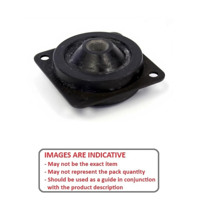 1115973 | MPS-0179S-AL57 (2 Pcs) --- Plate Style Mounts - 17.86 kg 57.2 x 57.2 25.781 mm - Rubber / Aluminium Mount