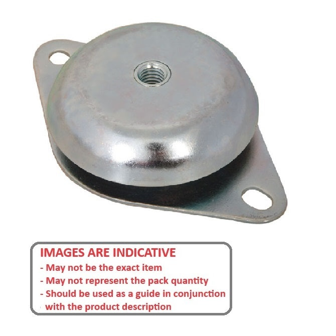 1218509 | MVI-0635-C2 --- Vibration Isolation Mounts - 635 Kg - 408.2 Kg - 131.76 mm Cup Style 2 - Steel Mount