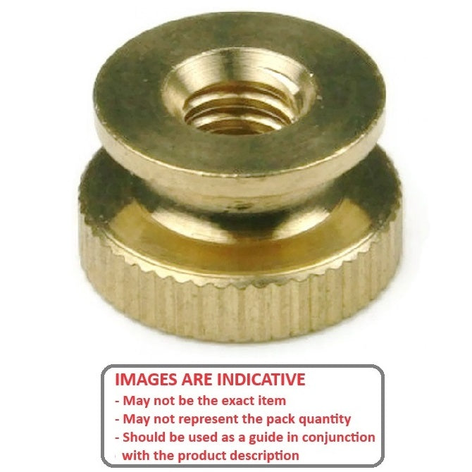 1049760 | NT035C-THC-BR --- Thumb Nuts - 6-32 UNC - 3.5mm - 7.1x3.18 mm Collared - Brass Nut