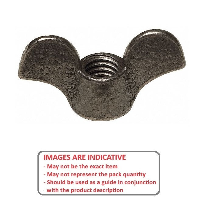 1077175 | NT079C-WC-MI --- Wing Nuts - 5/16-18 UNC - 7.94mm - 36.49x12.7 mm Malleable Iron - Iron Nut