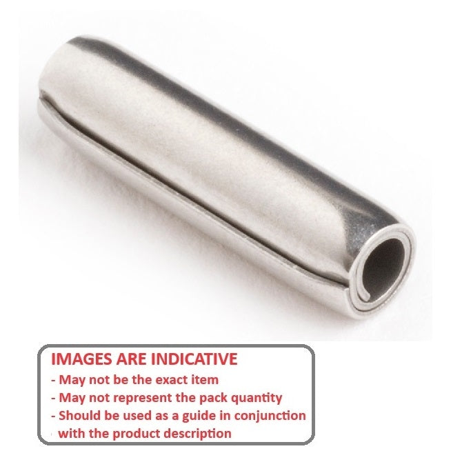 1036710 | PSP-011-010-S2 (20 Pcs) --- Coiled Pins - 1.19x9.53 - 1.19 - 1.22 - Stainless Steel 304 Similar to A2, 18-8 HRB80 Pin
