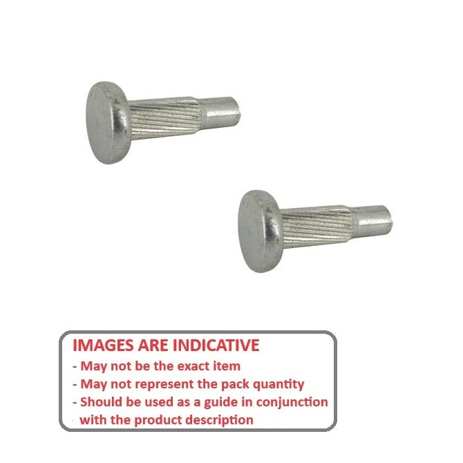 1037164 | HDP014-06F (20 Pcs) --- Hammer Drive Pins - 1.4x6x1.46 mm Flat Head - Carbon Steel Pin