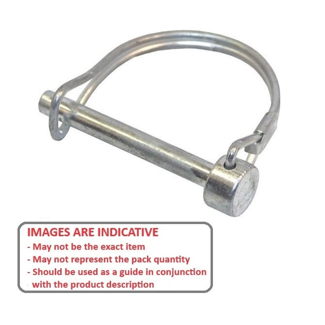 1088169 | LYP-R2-095-057-CZ (4 Pcs) --- Wire Lock Lynch Pins - 9.53x57.15x2.3 mm Double Wire - Carbon Steel Spring Wire Zinc Plated Pin