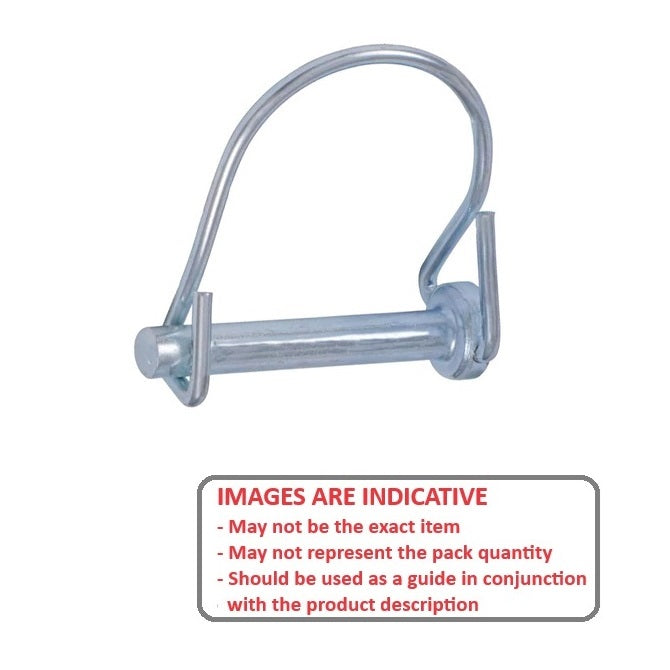 1088207 | LYP-R1-095-064-CZ --- Wire Lock Lynch Pins - 9.53x63.5x3 mm Single Wire - Carbon Steel Spring Wire Zinc Plated Pin