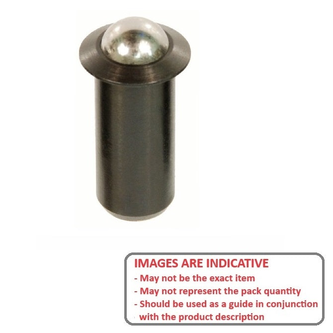 1065265 | PLBP-060-070-PS-012 (5 Pcs) --- Ball Push Fit Plungers - 6x7 mm - 6 N Plastic Body - Stainless Steel Plunger