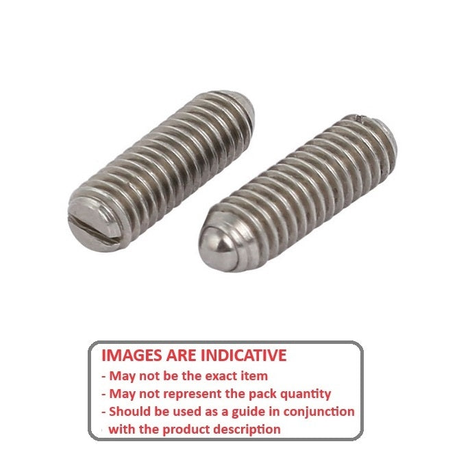 1045288 | PLBT-030M-120-S3-003 (20 Pcs) --- Ball Threaded Plungers - M3 - 3x0.5mm - 12 mm - 1.5 N Stainless Body - Stainless Steel 303 Similar to A2, 304, 18-8 Plunger
