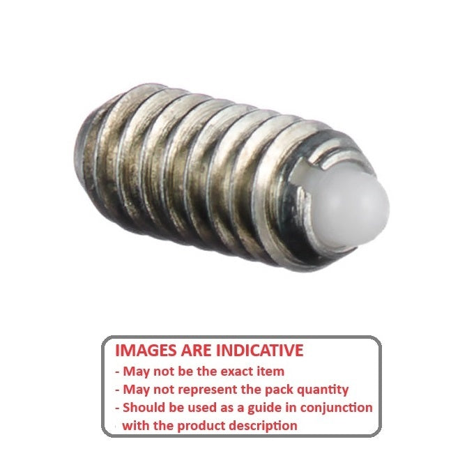 1043374 | PLBT-028F-048-S3N-002 --- Ball Threaded Plungers - 4-48 UNF - 2.85mm - 4.8 mm - 0.6 N Stainless Body - Stainless Steel 303 Grade with Nylon Ball Plunger