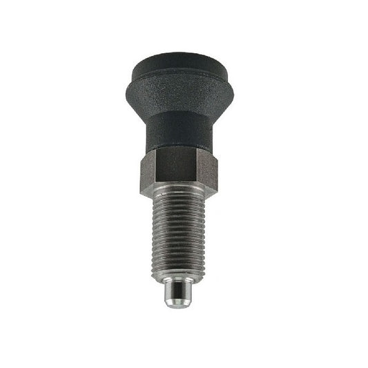 Indexing Pull Knob Plungers - M6 Fine - 6x0.75mm - 31.5 mm - 0.5 N Stainless and Plastic - Stainless Steel 303 Similar to A2, 304, 18-8