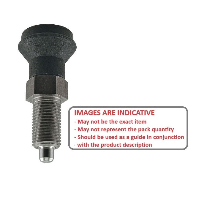 1081818 | PLIT-040-080-100-39-KP-S3 --- Indexing Pull Knob Plungers - M8 Fine - 8x1mm - 38.5 mm - 0.6 N Stainless and Plastic - Stainless Steel 303 Similar to A2, 304, 18-8 Plunger