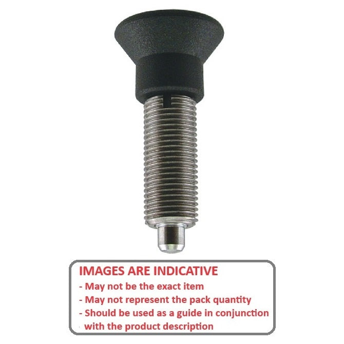 1081827 | PLIT-040-080-100-39-KPU-S3 --- Indexing Pull Knob Plungers - M8 Fine - 8x1mm - 38.5 mm - 2.7 N No Collar - Stainless Steel 303 Similar to A2, 304, 18-8 Plunger