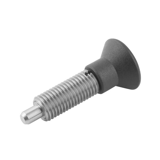 1098618 | PLIT-060-120-150-52-KPU-S3 --- Indexing Pull Knob Plungers - M12x1.5 - Fine - 51.7 mm - 2.7 N No Collar - Stainless Steel 303 Similar to A2, 304, 18-8 Plunger