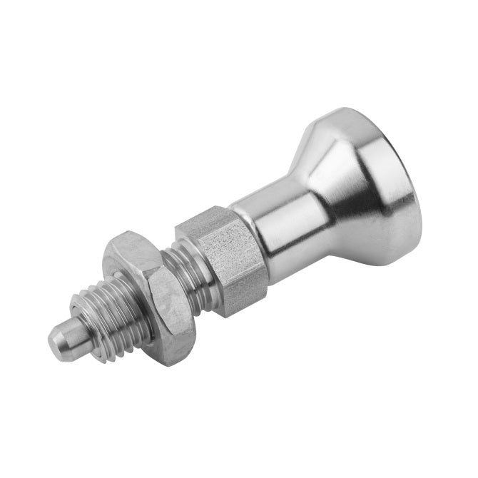 1092323 | PLIT-050-100-100-50-LKPN-S3F --- Indexing Pull Knob Plungers - M10x1 - Extra Fine - 50 mm - 2.3 N - Stainless Steel 303 Similar to A2, 304, 18-8 Plunger