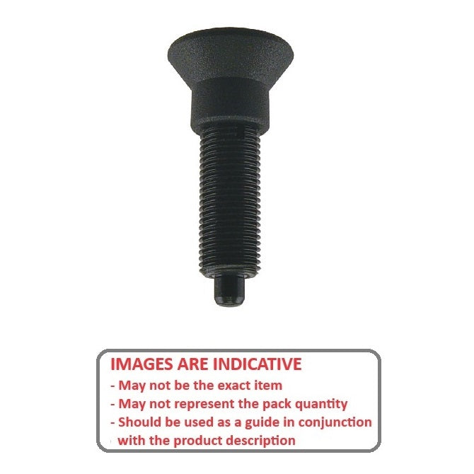 1081824 | PLIT-040-080-100-39-KPU-C --- Indexing Pull Knob Plungers - M8 Fine - 8x1mm - 38.5 mm - 2.7 N No Collar - Steel Plunger