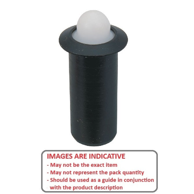 1048814 | PLSP-032-064-AC-004 (250 Pcs) --- Spring Push Fit Plungers - 3.18x6.4 mm - 2.2 N - Steel Body with Acetal