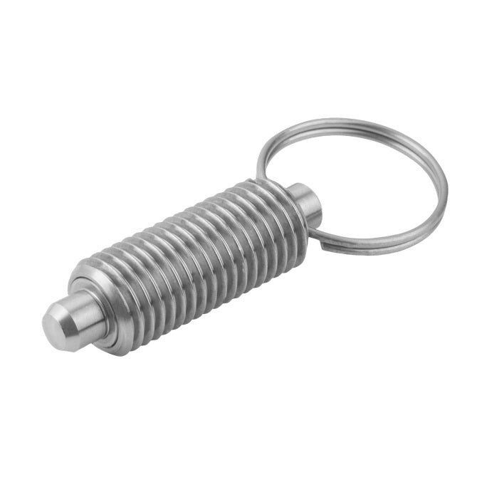 1086642 | PLST-095C-427-RCL-018 --- Spring Plungers - 3/8-16 UNC - 9.53mm - 30.5 mm - 8.9 N Ring Handle - Steel Plunger