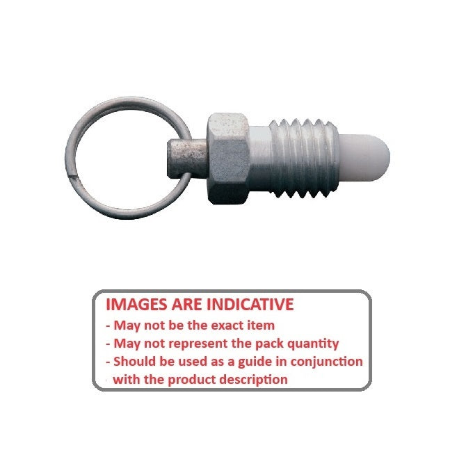 1085854 | PLST-095C-159-RAC-013 (250 Pcs) --- Spring Plungers - 3/8-16 UNC - 9.53mm - 7.9 mm - 3.3 N Pull Ring - Steel Body with Acetal Plunger