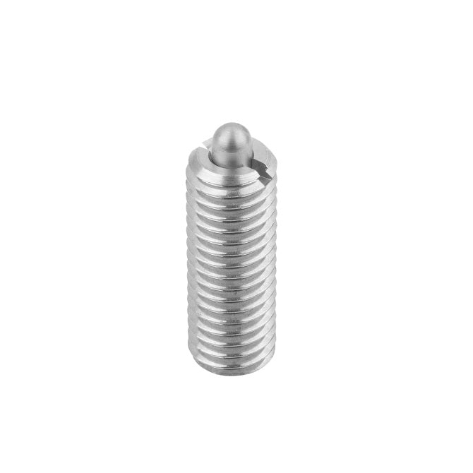 1043374 | PLBT-028F-048-CS-002 --- Ball Threaded Plungers - 4-48 UNF - 2.85mm - 4.8 mm - 0.6 N - Steel Body with Stainless Ball Plunger