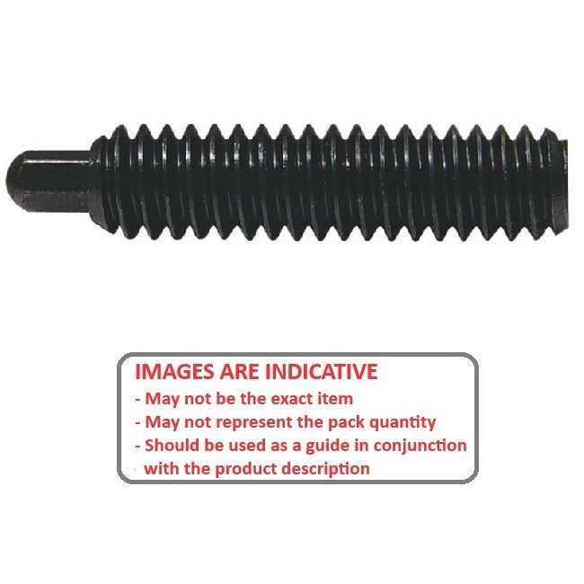 1072156 | PLST-064C-191-S3HX-040 --- Spring Plungers - 1/4-20 UNC - 6.35mm - 19.1 mm - 8.9 N No Handle - Stainless Steel Plunger