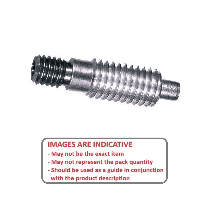 1059065 | PLST-048F-103-TAC-009 (250 Pcs) --- Spring Threaded Adapter Plungers - 10-32 UNF - 4.76mm - 10.3 mm - 2.2 N Non Locking - Steel Plunger