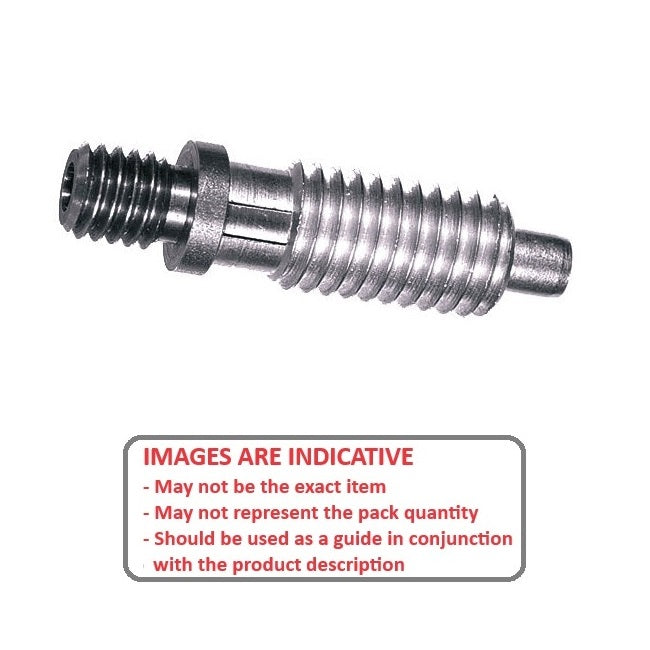 1071282 | PLST-064C-127-TASL-011 (250 Pcs) --- Spring Threaded Adapter Plungers - 1/4-20 UNC - 6.35mm - 12.7 mm - 2.2 N Locking - Stainless Steel Plunger