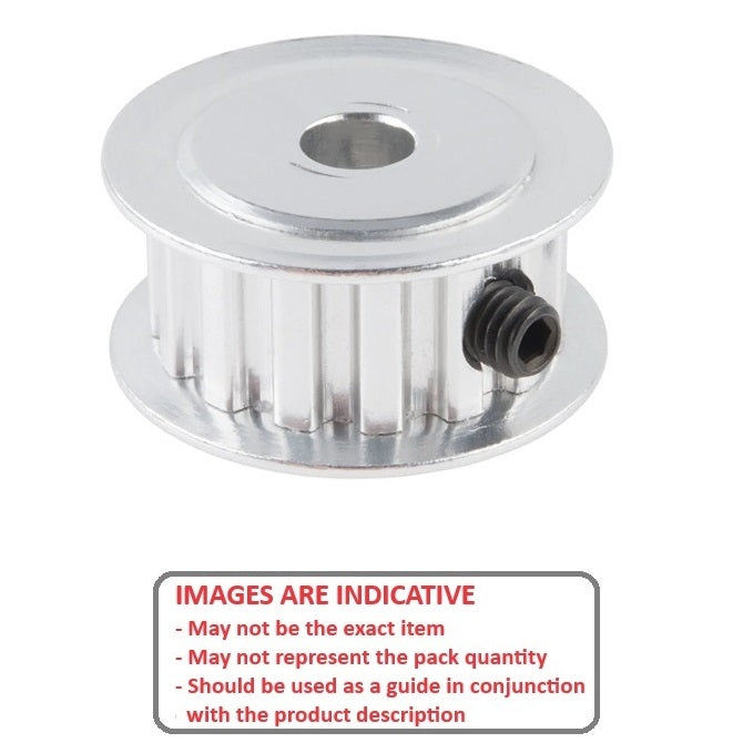 1104938 | P-XL-014-095FF-AL-GN-064 --- Inch Timing Pulleys - 14 tooth - 9.5x6.35 mm 5.080mm Pitch XL - Aluminium Pulley