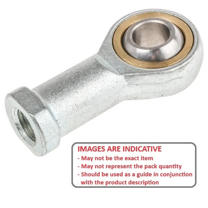 1086837 | REF-095-L-CB --- Female Rod Ends - 9.525x53.98 mm - 3/8-24 UNF Left - Bronze Lined Steel Rod End