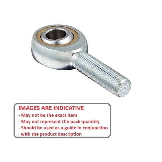 1086923 | REM-095-L-CB --- Male Rod Ends - 9.525x61.93 mm - 3/8-24 UNF Left - Bronze Lined Steel Rod End