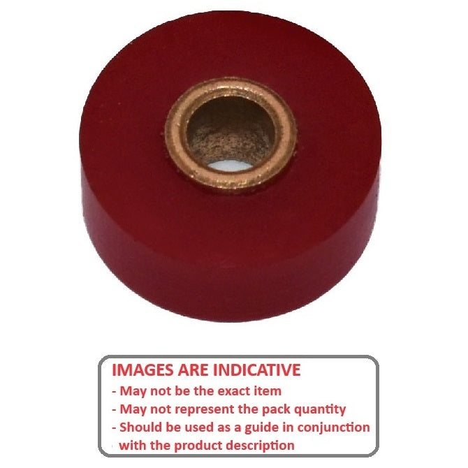 1111185 | RR1005RS --- Idler with Bearing Rollers - 15.88x6.375x7.94 mm Urethane With Plain Sintered Bearing - Polyurethane Roller