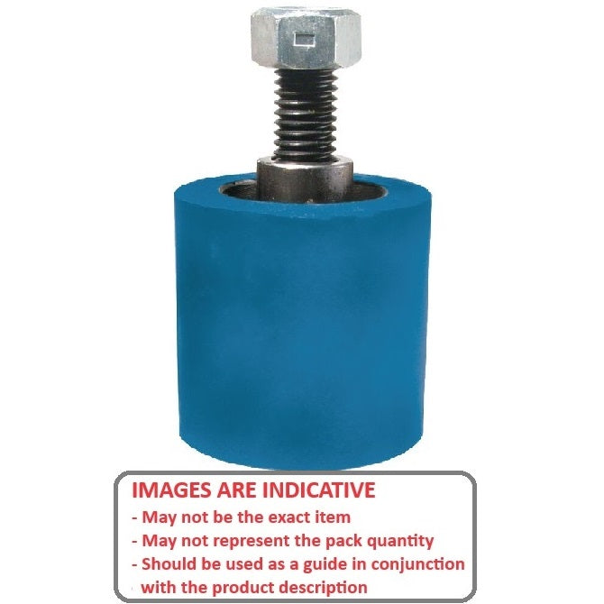 1168859 | RR-236RS --- Solid Stud Mount Rollers - 63.5x23.37 mm - 1/2-13 UNC - 12.7mm - Coloured Urethane - Urethane Roller