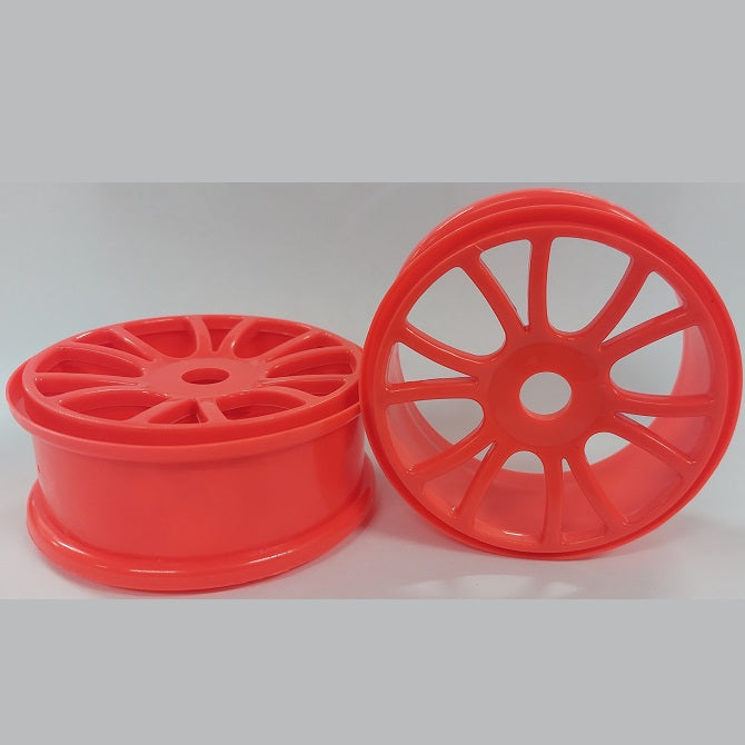 RC Car Rims Hobby - Rim Colour Fluro Orange 6 Split Spoke - Plastic