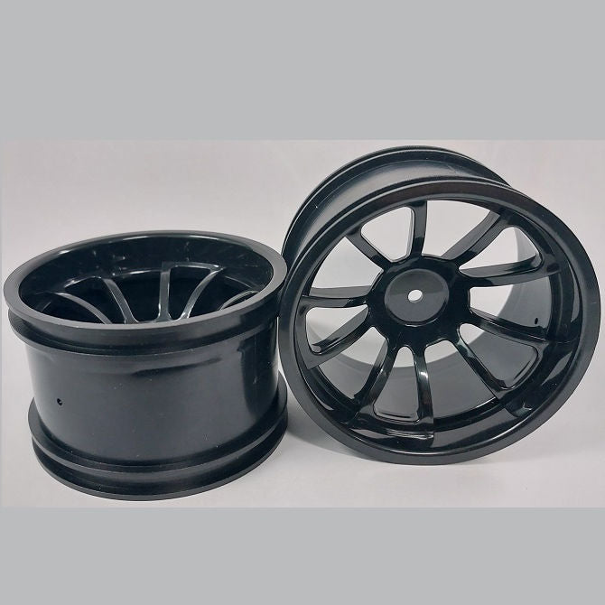 1225257 | RM-XM-078-BK-10 (2 Pcs) --- RC Car Rims Hobby - Rim Colour Black 10 Spoke Monster Truck Tenth Scale - Aluminium Rim