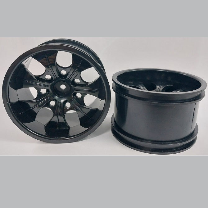 RC Car Rims Hobby - Rim Colour Black 7 Spoke