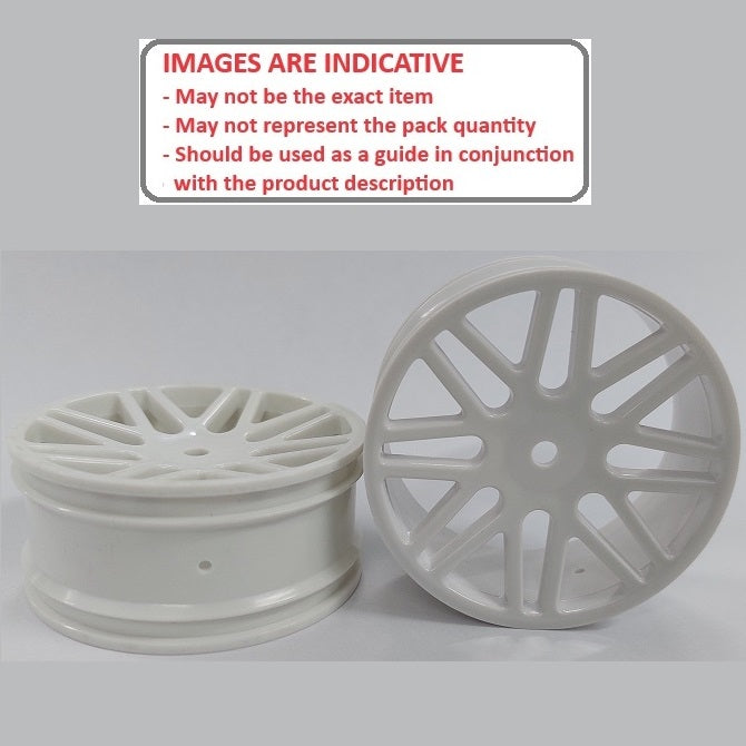 1225529 | RM-XO-060N-W-16 (2 Pcs) --- RC Car Rims Hobby - Rim Colour White 16 Spoke Tenth Scale - Aluminium Rim
