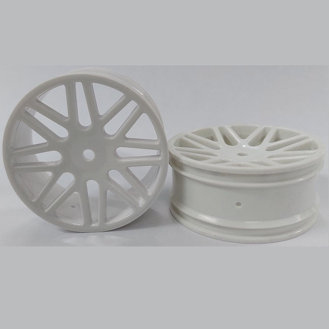 1225529 | RM-XO-060N-W-16 (2 Pcs) --- RC Car Rims Hobby - Rim Colour White 16 Spoke Tenth Scale - Aluminium Rim