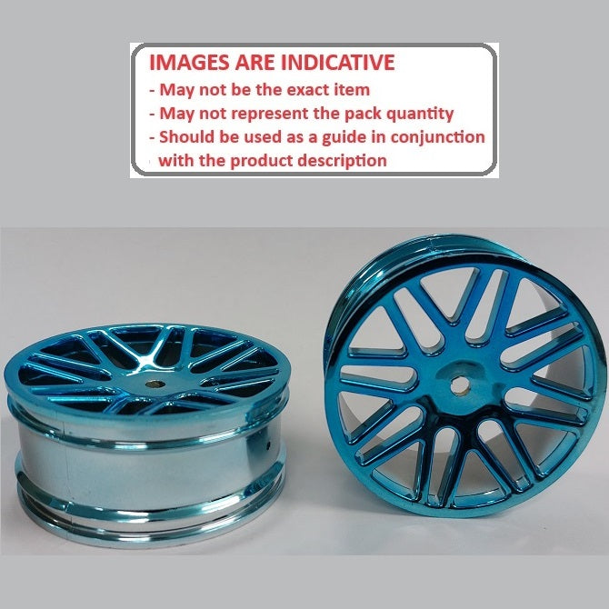 1225565 | RM-XO-060W-BU-16 (2 Pcs) --- RC Car Rims Hobby - Rim Colour Metallic Blue 16 Spoke Tenth Scale - Aluminium Rim