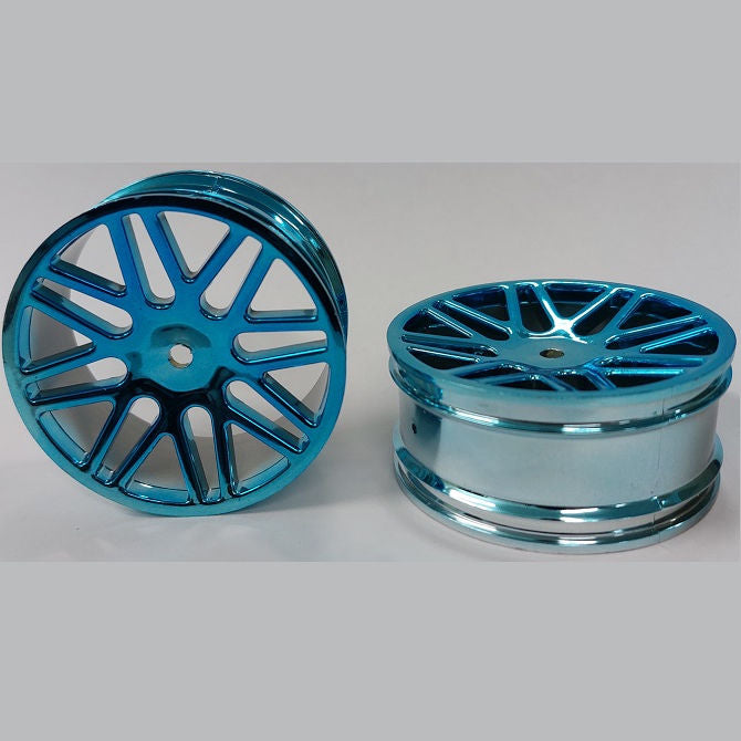 1225565 | RM-XO-060W-BU-16 (2 Pcs) --- RC Car Rims Hobby - Rim Colour Metallic Blue 16 Spoke Tenth Scale - Aluminium Rim