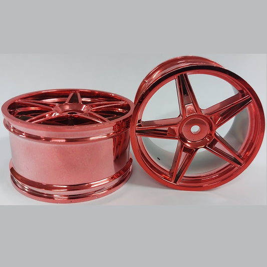 RC Car Rims Hobby - Rim Colour Metallic Red 5 Spoke