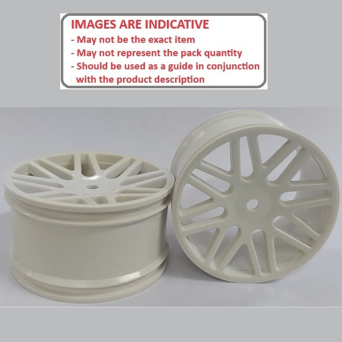 1225535 | RM-XO-060W-W-16 (2 Pcs) --- RC Car Rims Hobby - Rim Colour White 16 Spoke Tenth Scale - Plastic Rim