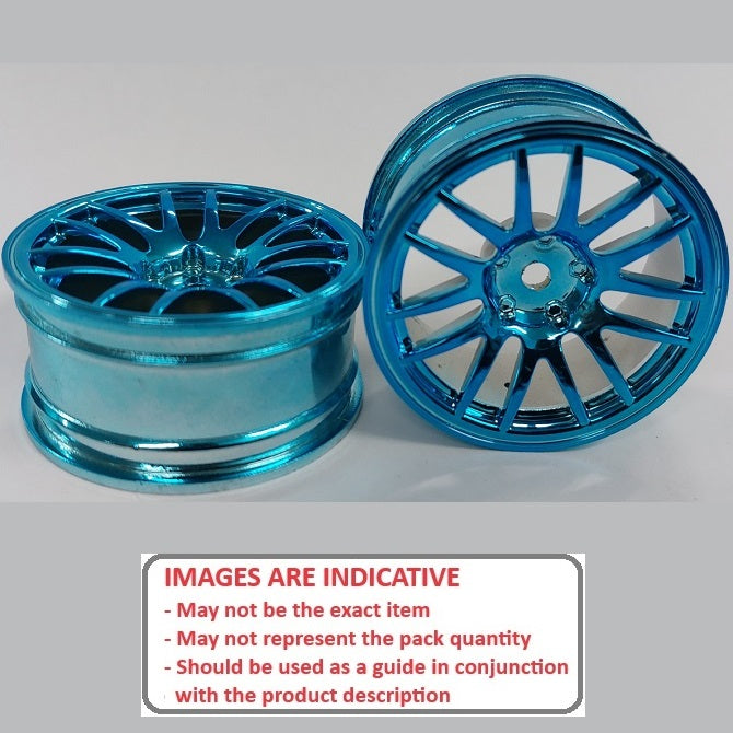 1225356 | RM-XR-052-BU-12 (5 Pcs) --- RC Car Rims Hobby - Rim Colour Blue 12 Spoke Tenth Scale - Aluminium Rim