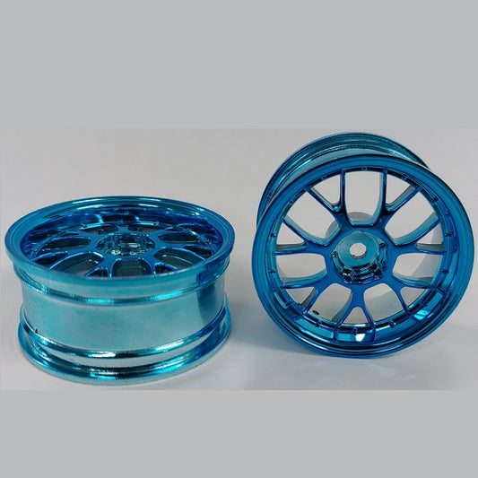 RC Car Rims Hobby - Rim Colour Blue 7 Fork Spoke - Plastic