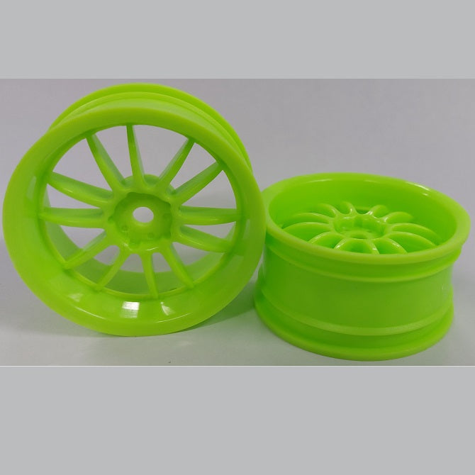 RC Car Rims Hobby - Rim Colour Lime Green 12 Spoke