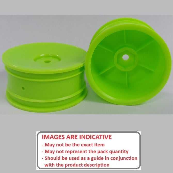 1222572 | RM-XR-052-LGSOL (6 Pcs) --- RC Car Rims Hobby - Rim Colour Lime Green Solid Tenth Scale - Plastic Rim
