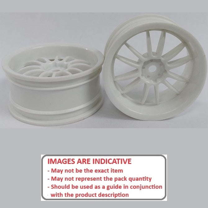 RC Car Rims Hobby - Rim Colour White 12 Spoke