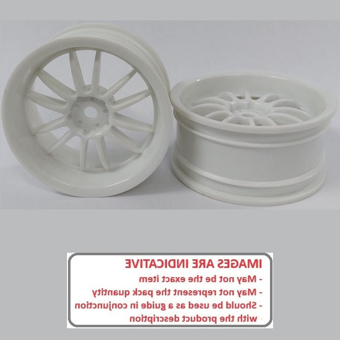 1225365 | RM-XR-052-W-12 (2 Pcs) --- RC Car Rims Hobby - Rim Colour White 12 Spoke Tenth Scale - Aluminium Rim