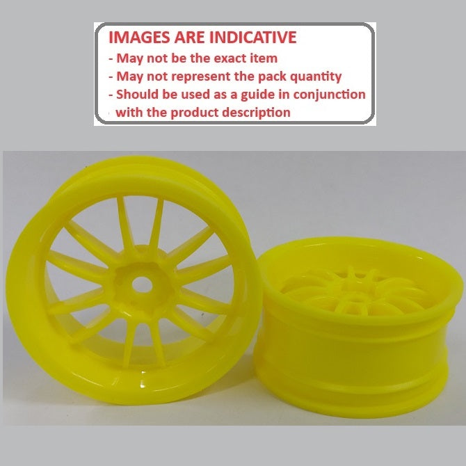 1225361 | RM-XR-052-Y-12 (2 Pcs) --- RC Car Rims Hobby - Rim Colour Yellow 12 Spoke Tenth Scale - Aluminium Rim