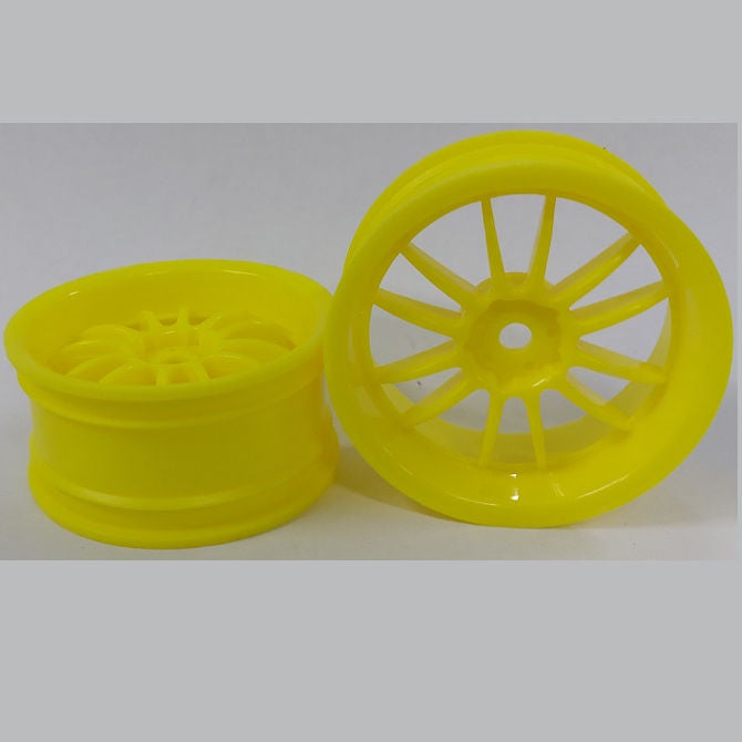 1225361 | RM-XR-052-Y-12 (2 Pcs) --- RC Car Rims Hobby - Rim Colour Yellow 12 Spoke Tenth Scale - Aluminium Rim