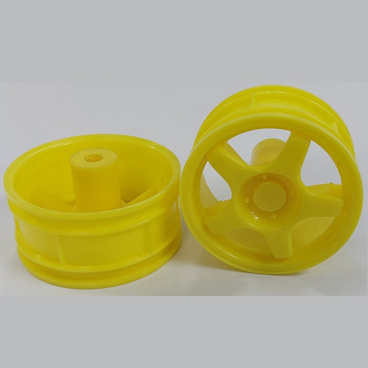 RC Car Rims Hobby - Rim Colour Yellow 5 Solid Spoke - Plastic